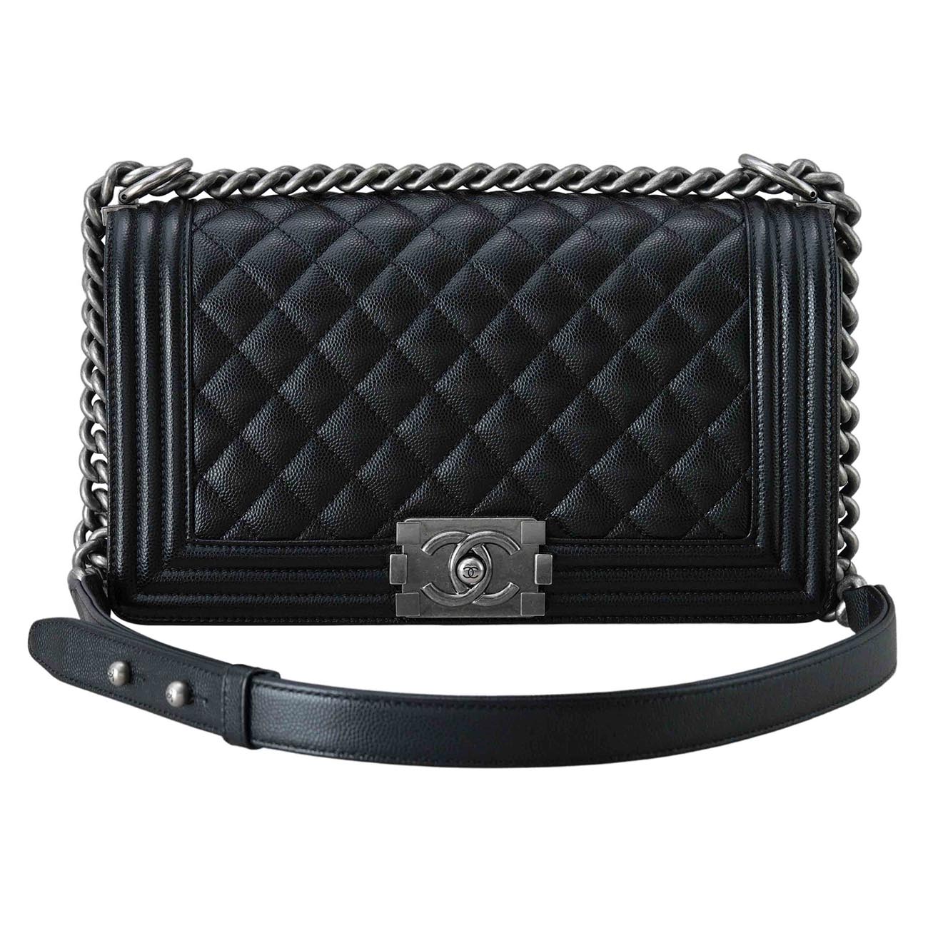 CHANEL(USED)샤넬 캐비어 보이샤넬 미듐 플랩백